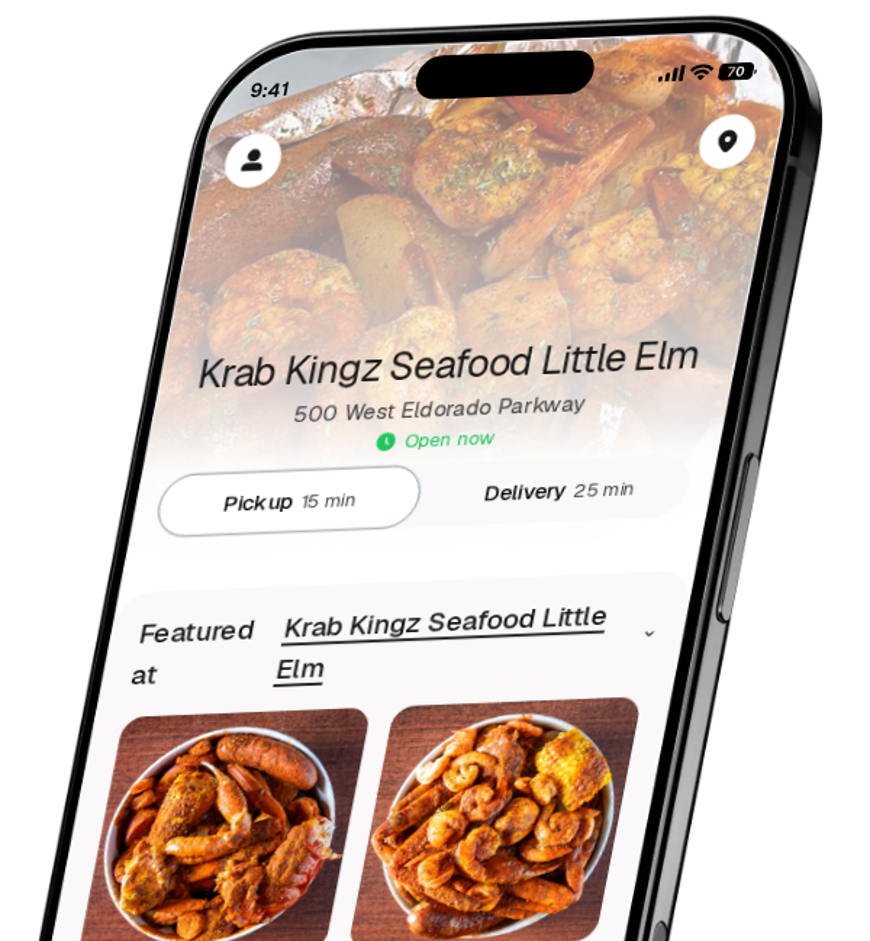 Krab Kingz Seafood Little Elm app preview