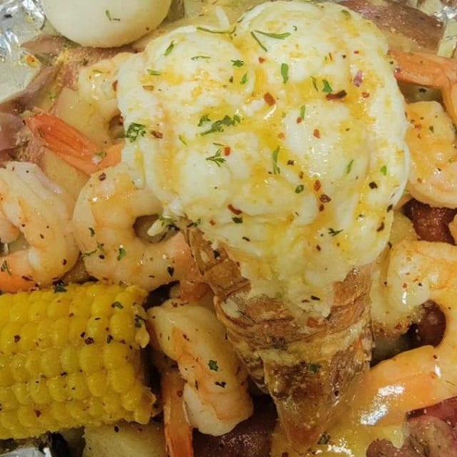 Boiled Lobster Tail Platter.