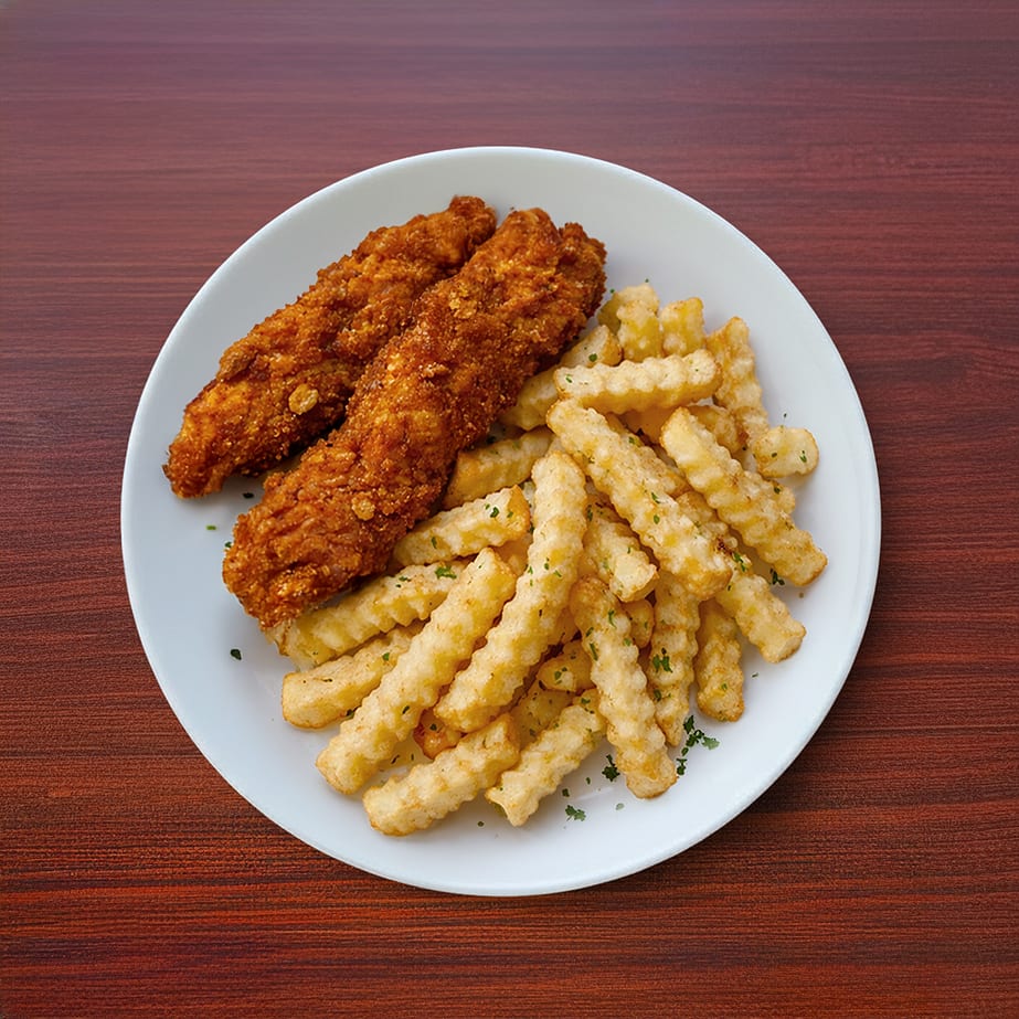 Kidz- 2pc Fried Chicken Strip w/ Fries.