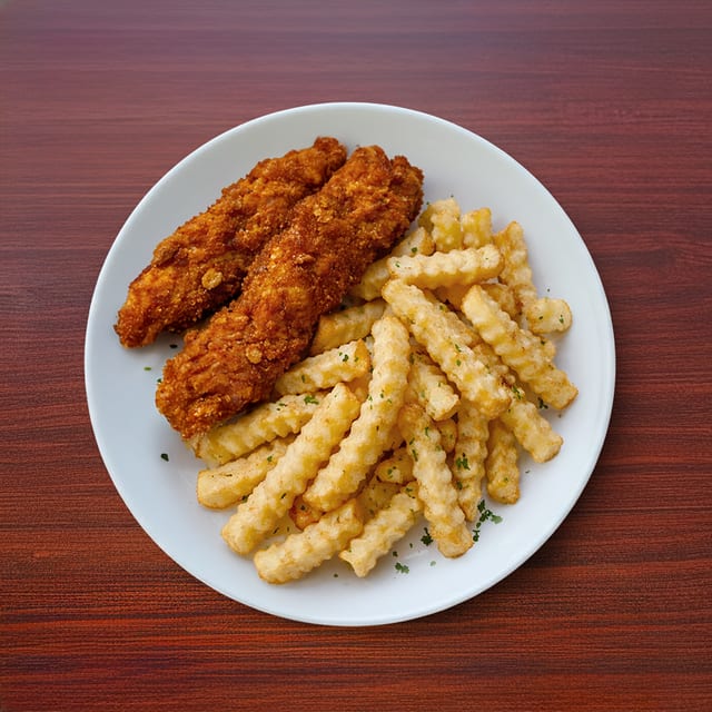 Kidz- 2pc Fried Chicken Strip w/ Fries.