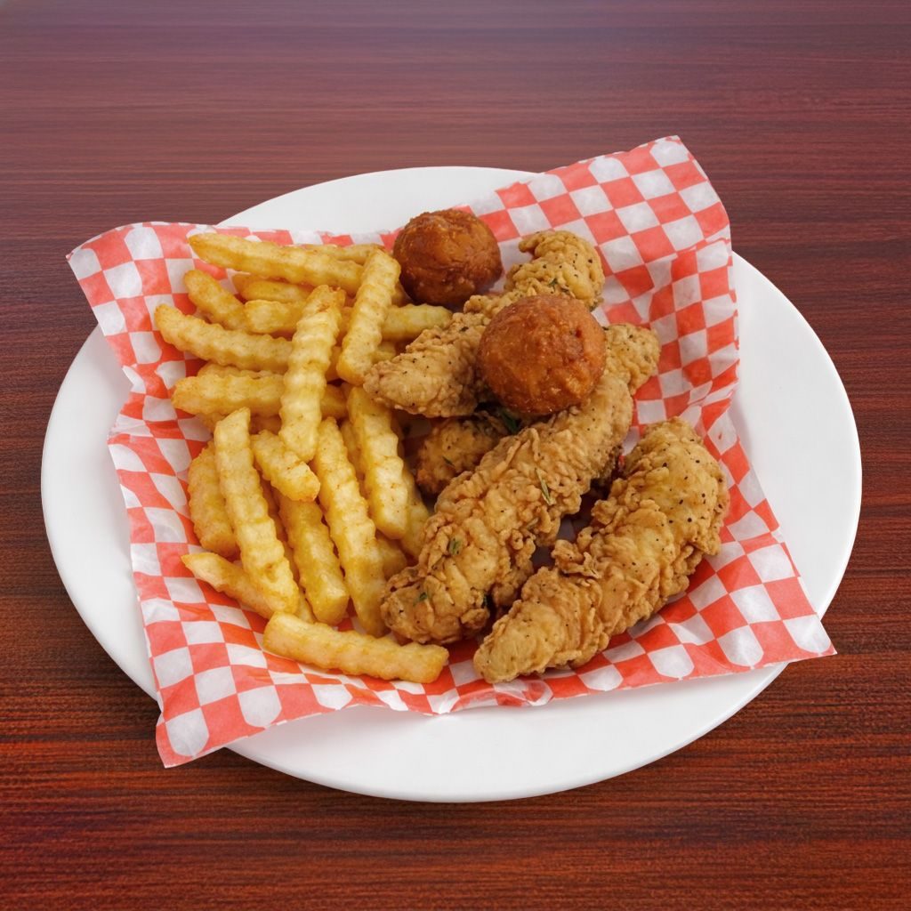 4pc Fried Chicken Strip Platter.