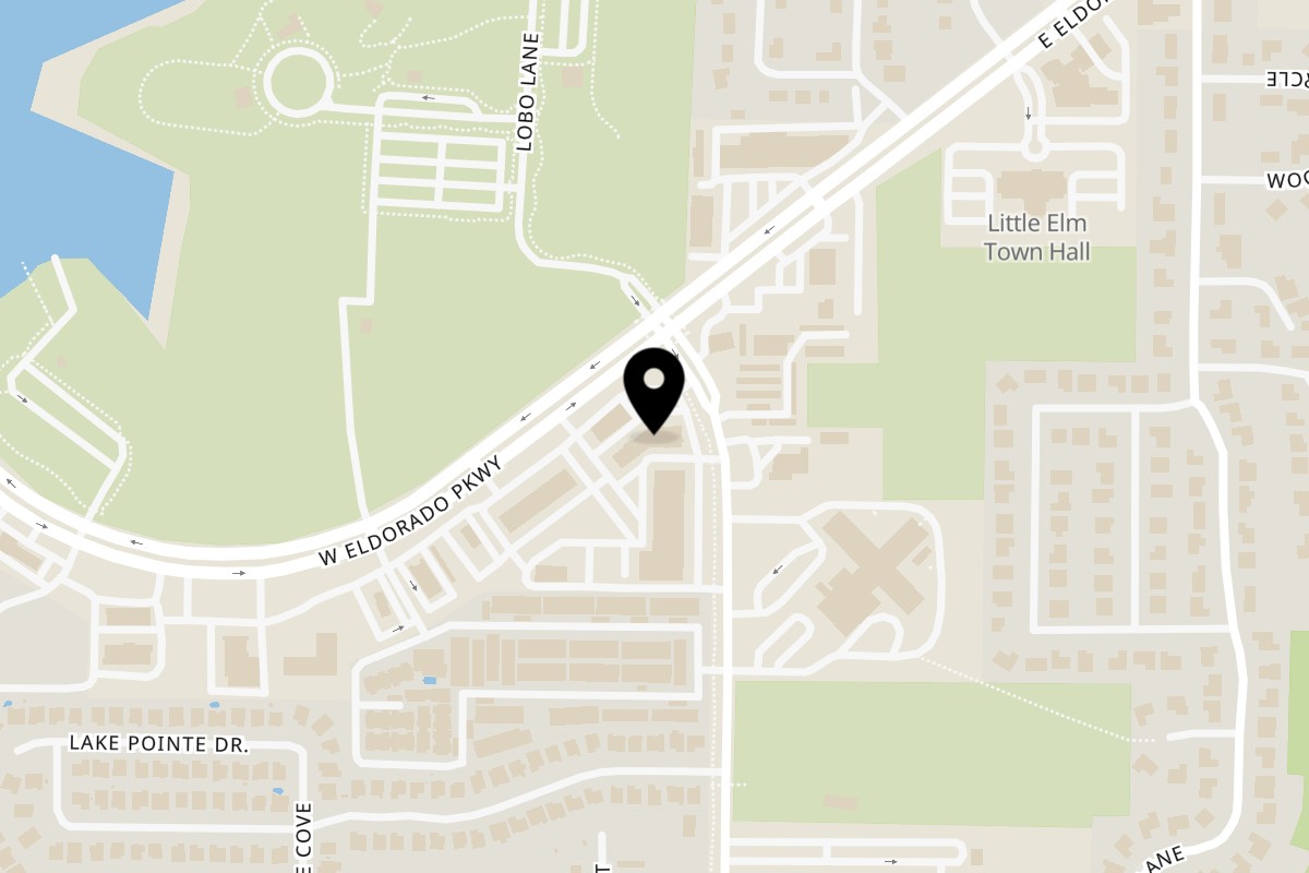 Map showing the location of Krab Kingz Seafood Little Elm on 500 West Eldorado Parkway in Little Elm